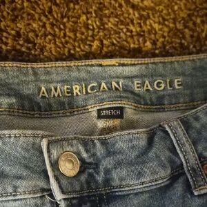 American Eagle Stretch Denim Jeans - Light Blue Size 14 Women.